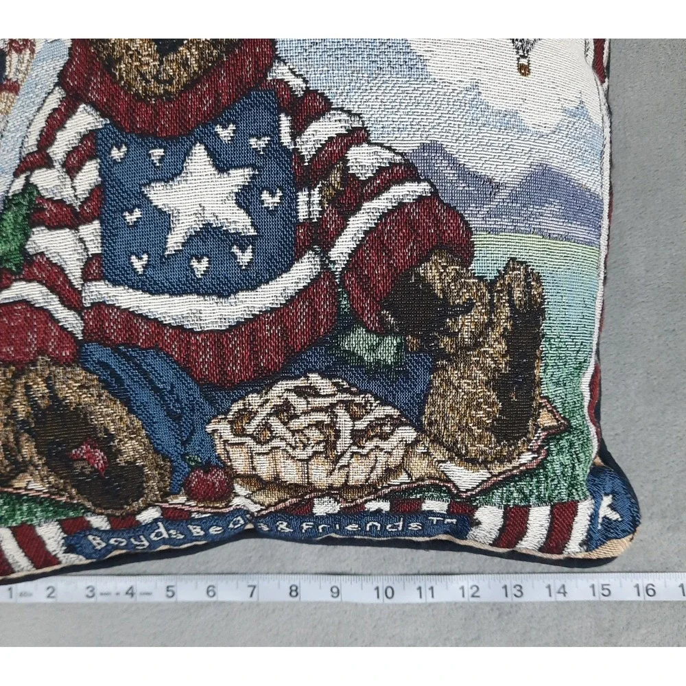 Boyds Bears Proud To Be A Bearmerican Patriotic Americana Tapestry Throw Pillow